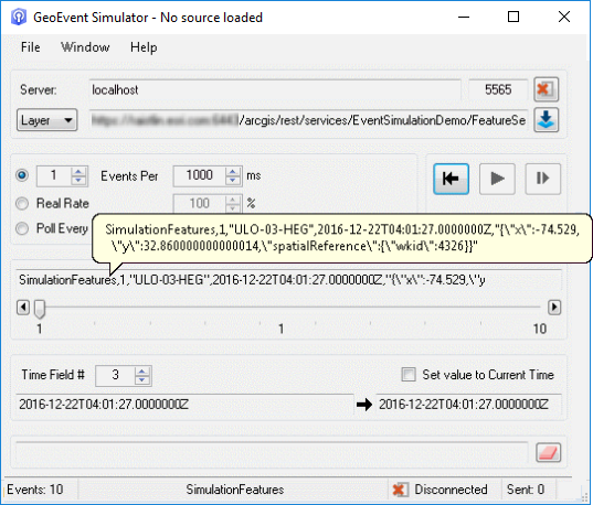 GeoEvent Simulator event record example